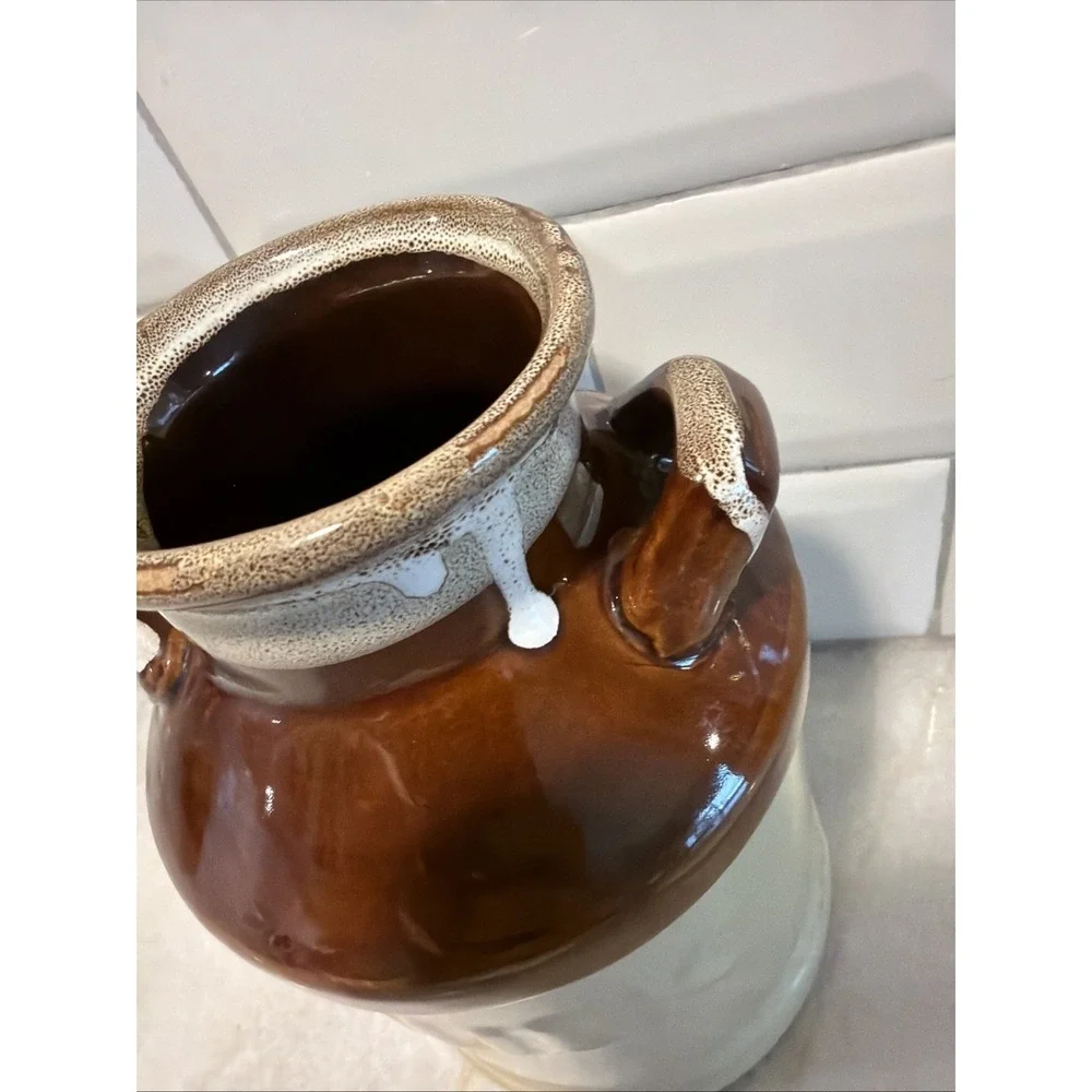 Rustic Stoneware Milk Jug Farmhouse Crock 6.77